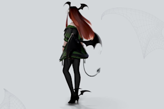 3d model and edit custom 3d vrc character vroid model vtuber anime 3d model