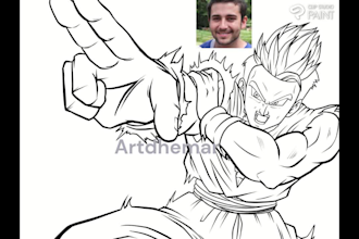 draw you in the character as true to the style dragon ball