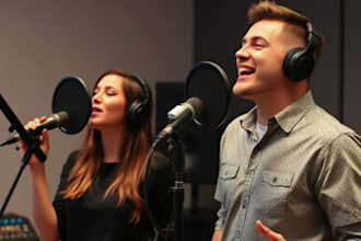 be your duet singers, male and female vocals, do harmony singing, duo love songs