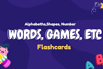 design amazing flashcards, alphabet, and vocabulary for kids