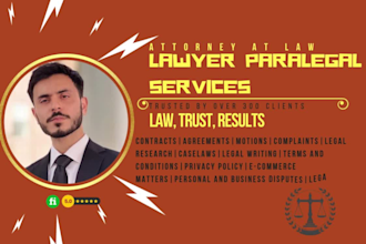 provide top notch legal agreements, contract, terms and research as a lawyer