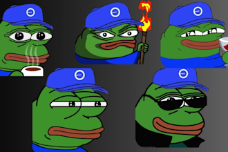 crypto logo, meme art character and meme coin