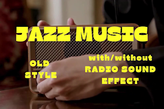 create jazz, blues, 1940s radio music, big band, old instrumental soundtrack