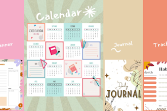design custom journal planner calendar and tracker