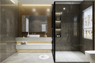 design and render bathroom interior in 3d