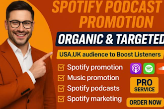 podcast promotion podcast marketing spotify podcast to USA,UK audience to boost