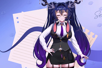 draw vtuber model, 2d vtuber, live2d vtuber, live2d rig, 2d vtuber model, anime