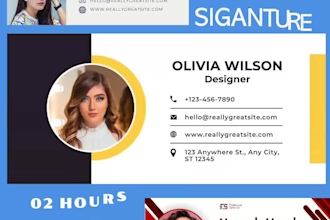 create professional HTML email signature for gmail, outlook clints
