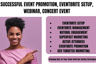 do event promotion, event management, eventbrite setup, event marketing