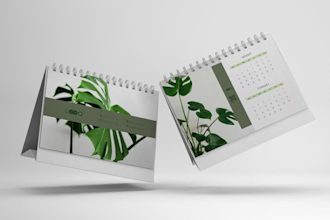 design modern wall and desk calendars in 24 hours