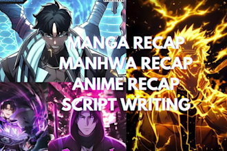 write a movie, anime or manga recap script
