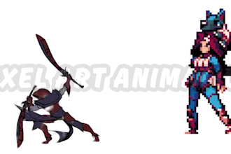 make nsfw pixel animation pixel character sprite sheet animation for game art
