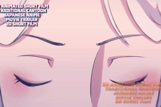 2d animated short film, traditional cartoon, japanese, movie trailer, short film
