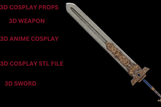 do custom anime sword 3d cosplay props 3d weapon 3dsword stl file for 3d print