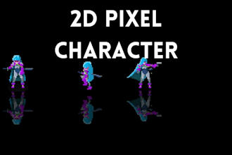 draw 2d retro pixel art character 2d pixel game art, game assets 2d sprite sheet