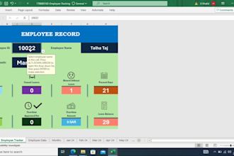 create employee tracking sheet with attendance, leaves and salary