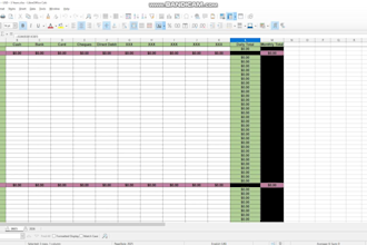 create custom excel spreadsheet template with formula