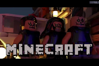 do 3d minecraft animation design for youtube or tiktok content 3d lego design