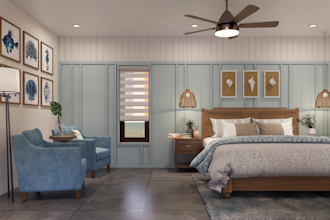design a stunning 3d bedroom with realistic renderings
