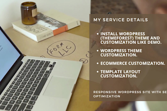 install wordpress, theme customization with plugin setup