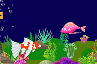 create 20 original baby fish lullaby music video for kids
