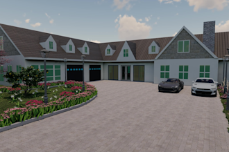 design and render 3d architectural visualizations of a modern house