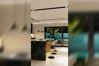 create 3d architectural interior rendering for social media