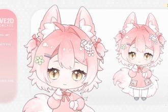 draw chibi vtuber model live2d chibi character chibi 3dvtuber chibi live2d emote