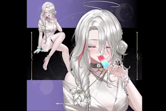 draw custom live2d vtuber live2d model png tuber vtuber assets ready for stream