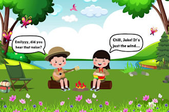 draw children book illustration and kids book story
