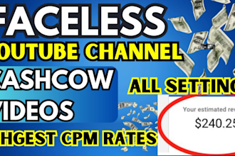make faceless youtube channel with cashcow videos