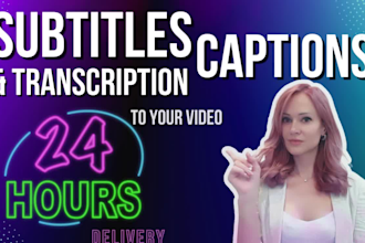 transcribe and add synced subtitles or captions to video in any language