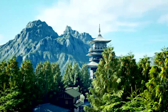 design 3d japanese environment terrain  game map environment level design ue5