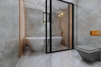 do bathroom and toilet interior design , model and render