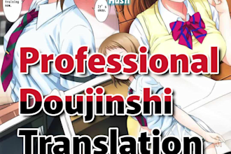 translate and typeset doujinshi with onomatopoeia or manga for you