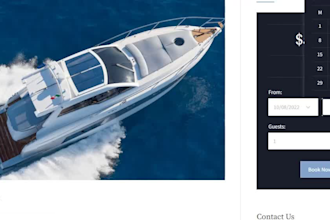 create a yacht, boat, and tours booking website on wordpress
