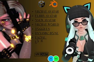 custom vrchat avatar vrc character vr chat avatar anime furry avatar nsfw unity