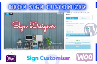 build a wordpress neon sign customizer shop with live preview