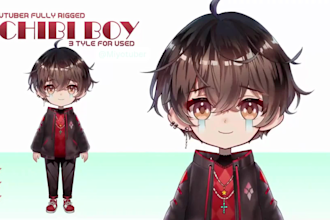 design live2d character, anime chibi vtuber  rig vrchat avatar, furry fursona
