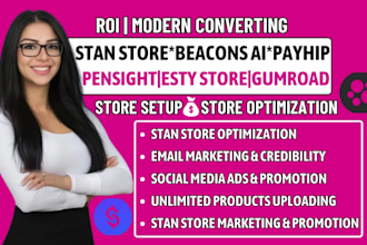 stan store, stan store marketing,beacons ai, payhip, beacons,gumroad,,stan store