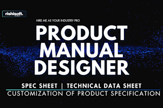 design product manual, spec sheet or technical data sheets