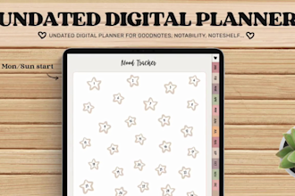 design etsy monthly digital planner, custom digital planner, kdp notebook cover
