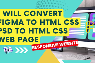 convert figma to html css psd to html css web page