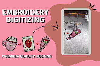do embroidery digitizing files design, custom logo into dst