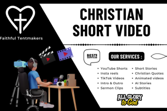 create intro, shorts, reels video clips for christian church sermon and ministry