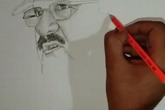draw real face pencil sketch, your portrait from your photo