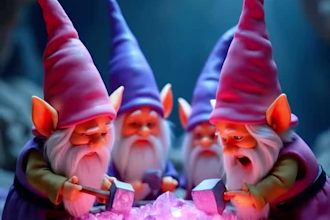 create magical ai gnome illustrations in fairytale style