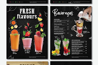 design an eye catching restaurant or cafe menu book