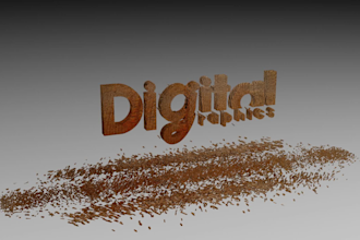 create wood cutting 3d text or logo animation