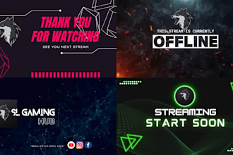 design stream start ,end video,fb cover ,you tube cover